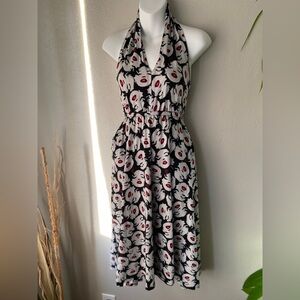 betsey johnson marilyn monroe pop art face kiss halter dress